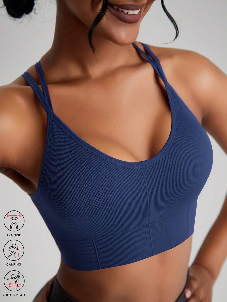 Women's Fashion Backless Racerback Slim Spaghetti Strap Outdoor Sports Tank Top, Spring/Summer