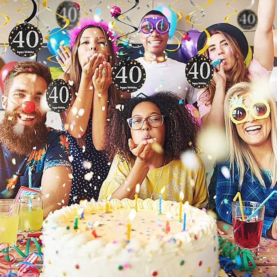 6 szt., spirala z numerami urodzinowymi, 18, 21, 30, 40, 50, 60, 70, 80, 90 18 lat, spirala z tworzywa sztucznego z PVC, wisząca na przyjęcie urodzinowe dla dorosłych, wesele, rocznicę dekoracji salonu (kolor losowy)