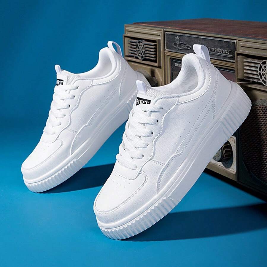 Unisex 36-45 Casual Shoes, Women's Leisure Shoes & Men's Athletic Shoes, Lace-Up Soft Bottom Flat Comfortable Men's Shoes, Lightweight Low-Top Daily Shoes, Color Block Round Toe Lace-Up Skate Shoes, Men's Casual Trainers