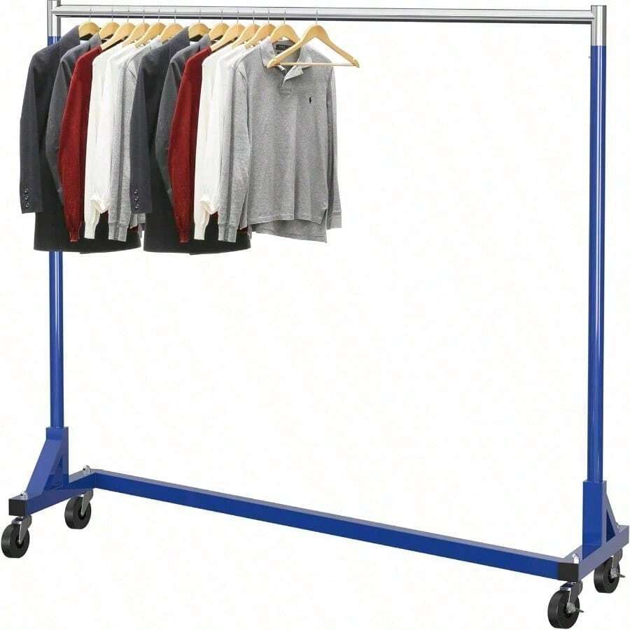 Perchero industrial HONGBING de grado industrial con base Z, capacidad de carga de 400 lb y barra extra larga de 62"