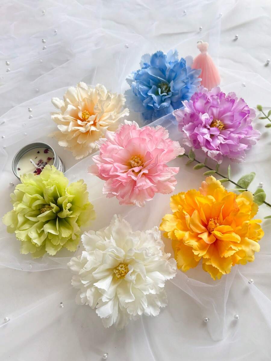 2Pcs Artificial Flower Heads Peony Faux Flower, 4.72" Silk Artificial Flower, Fake Peony Flowers Heads With Steams For Home Bedroom Kitchen Decor, Wedding Party Decorations, Indoor Outdoor Decor, Wedding Itesms, Mother's Day, Brithday, Gift, Spring Summer Decorations, Flores Artificiales Para Decorar