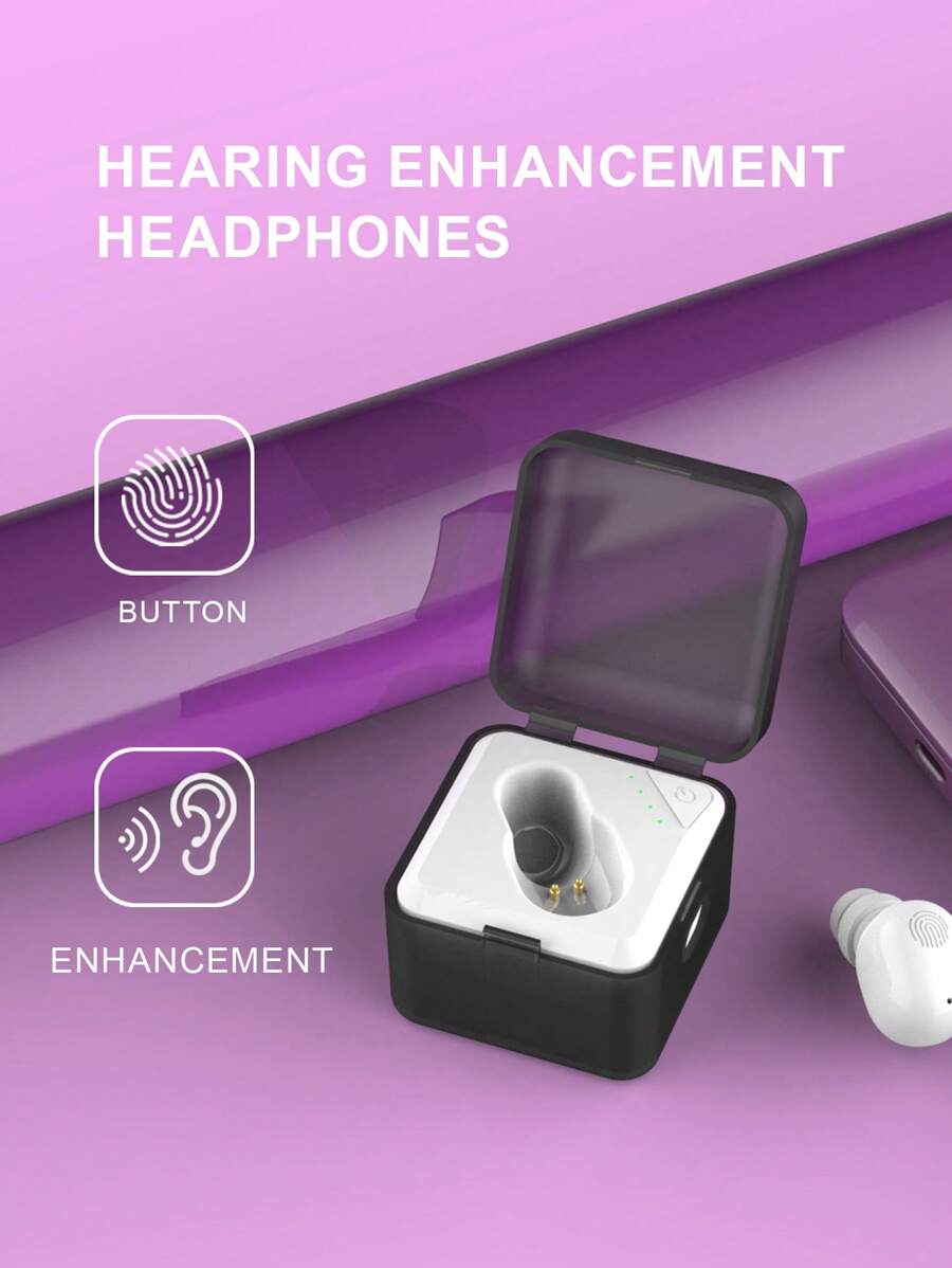 Hearing Amplifier In-Ear Mini, With Noise Cancellation Function, Personal Hearing Enhancement Sound Amplifier, Digital Hearing Aid With Long Life,