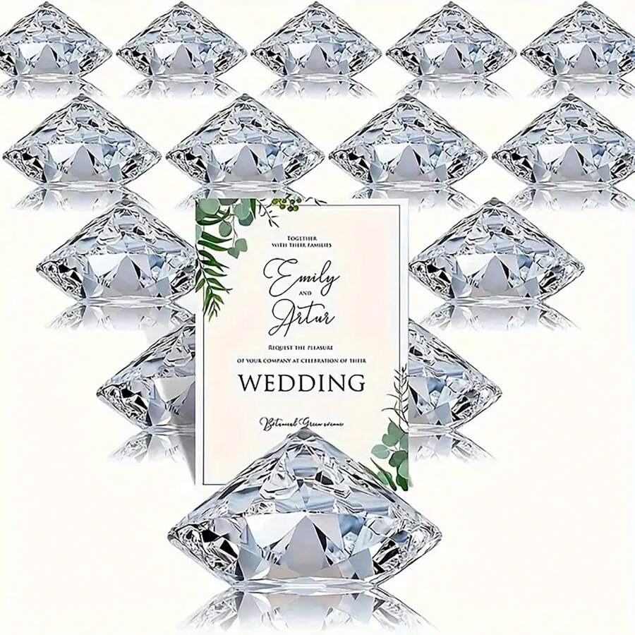 1/5/10 Stücke/Set Acryl Hochzeitsdekoration Diamant Sitzclip, Kunststoffkristall Nummernkarten Halter, Bankett Platzkarten Halter, Diamant Visitenkarten Halter