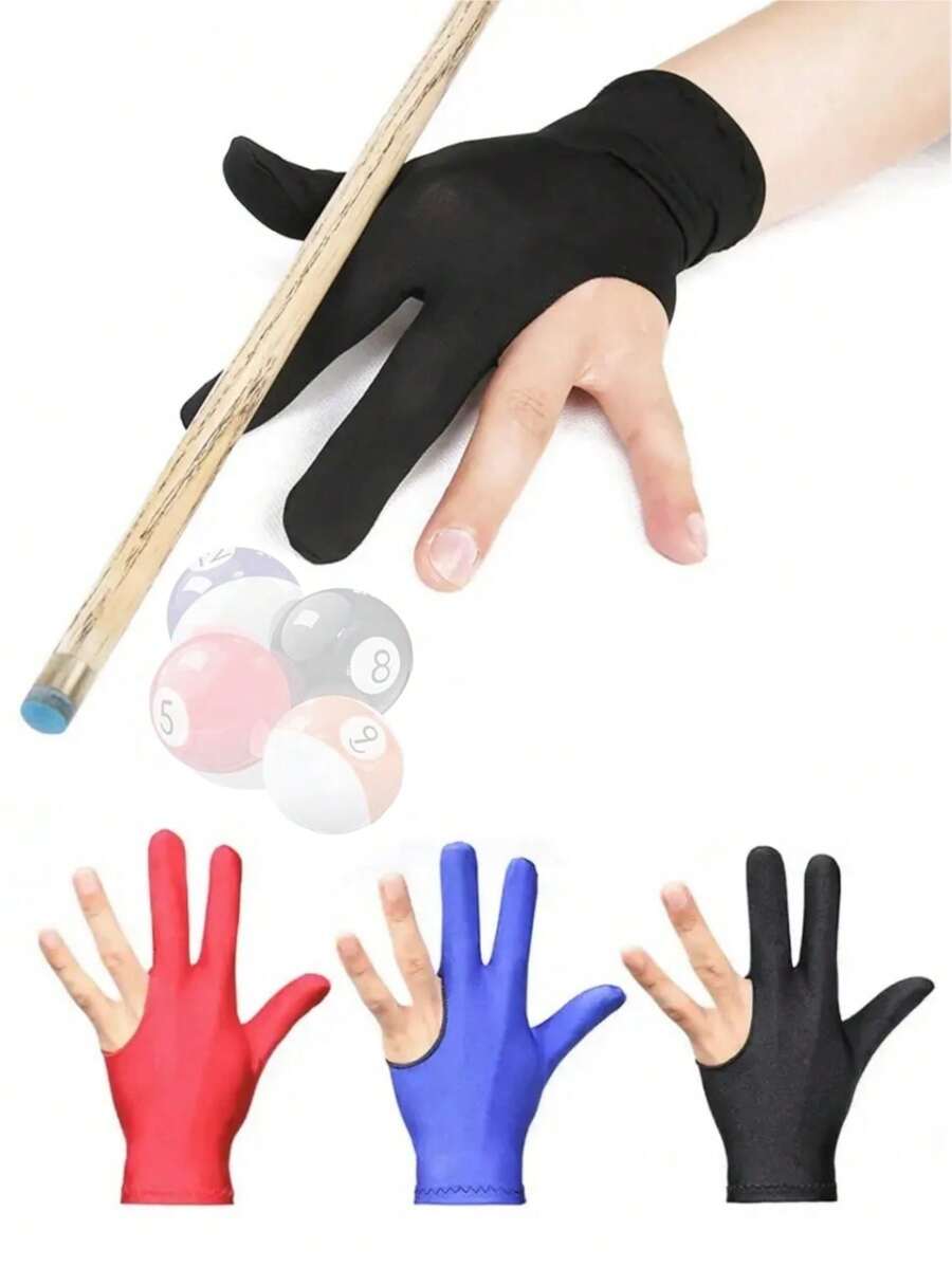5 Piezas Guantes de billar abiertos de 3 dedos, guantes antideslizantes para snooker y billar, accesorios deportivos transpirables para el billar y fitness