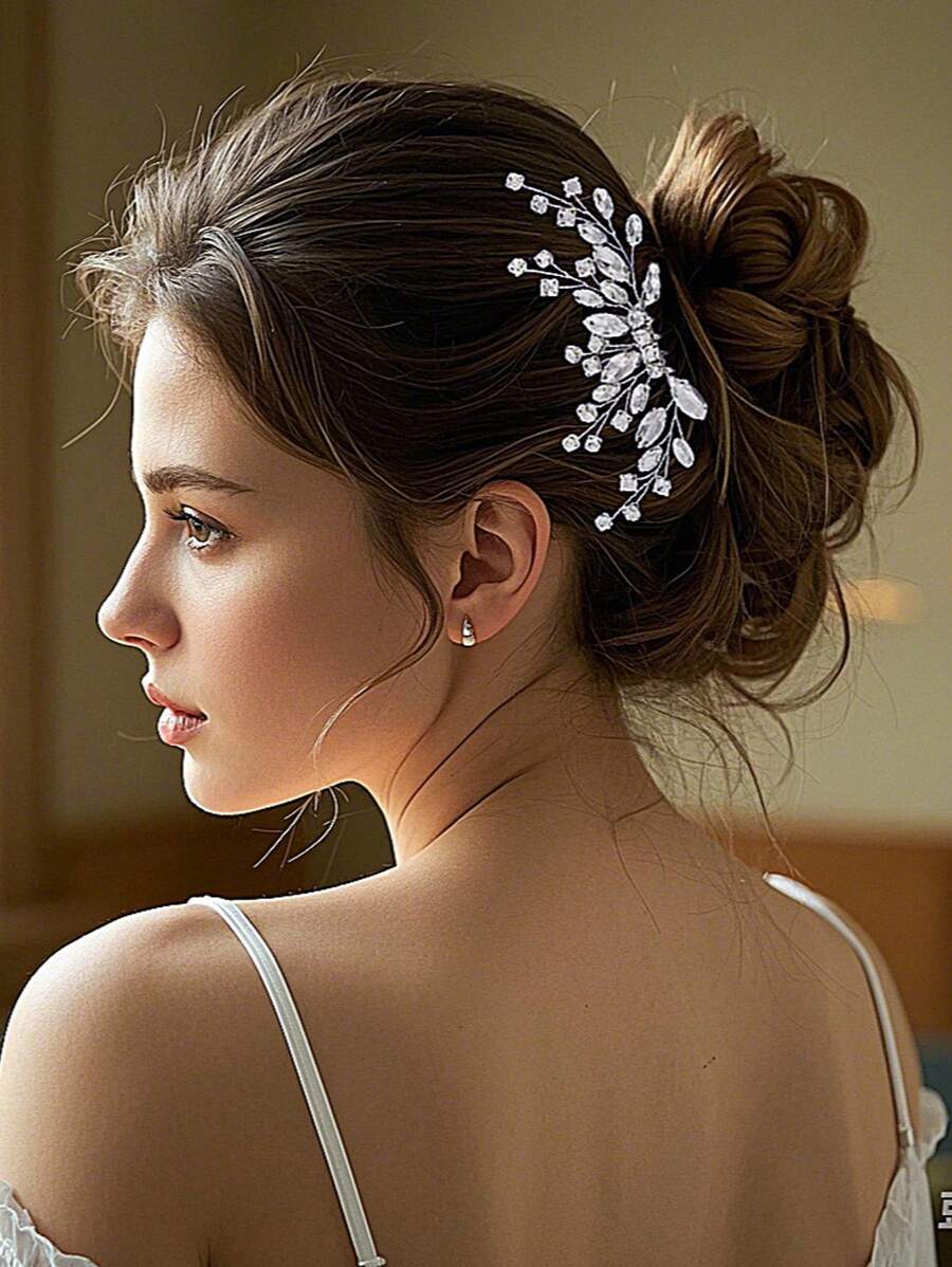 Accessoires de coiffure de mariée - épingle à cheveux en cristal de verre et strass fait main, peignes à pinces pour les côtés des cheveux, décoration de mariage en gros