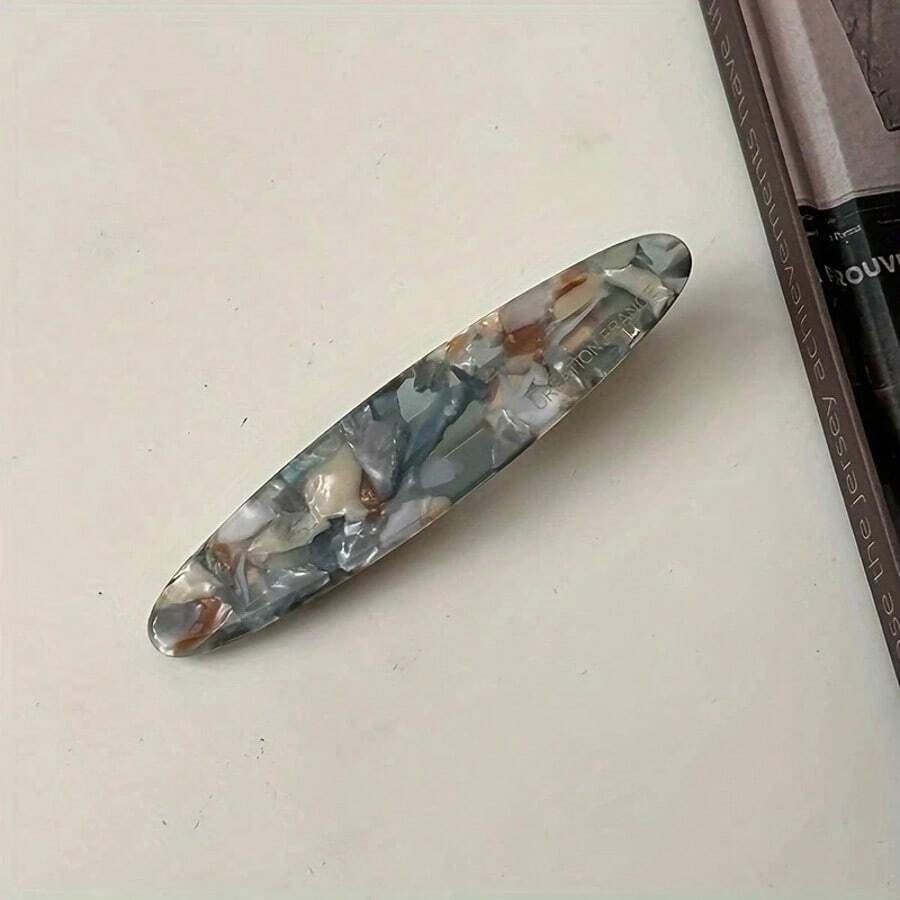 Simple Acetate Hair Clip Side Pins Tortoiseshell Colored Bars Oval Shape Geometric Hairpin Women's Hair Accessories