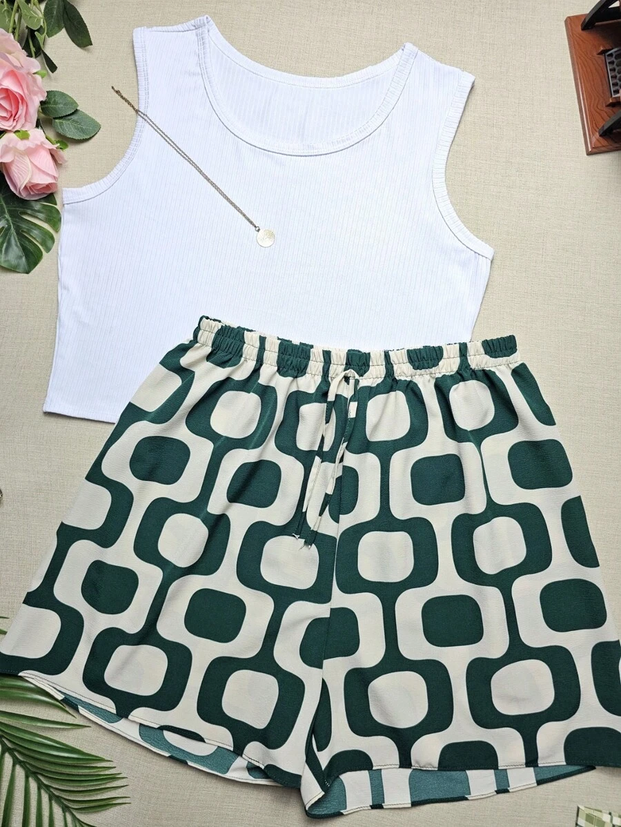 Plus size G1 conjuntos Cropped Simples básico+Short Curto estampados e lisos