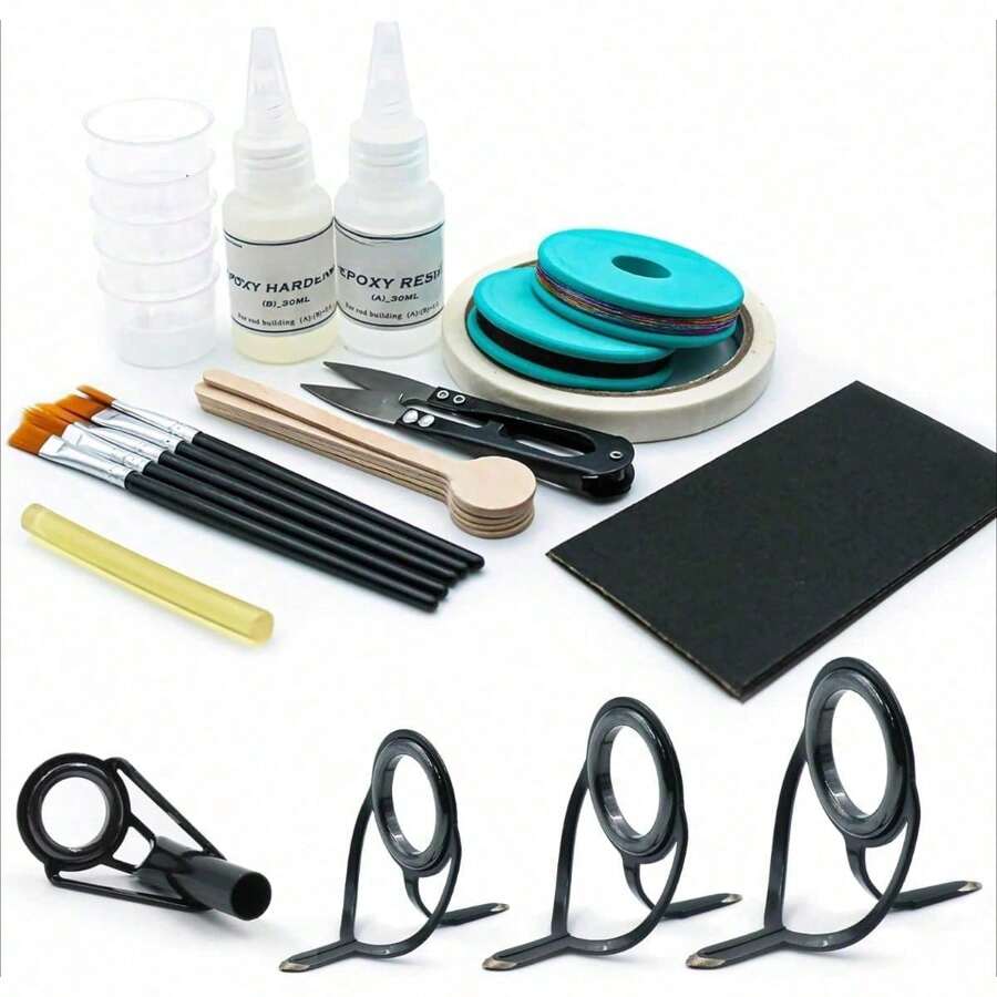 Rod Tips Repair Kit - 10 Sizes Fishing Pole Guide Replacements With Ceramic Ring Dual Foot Tips Replacement