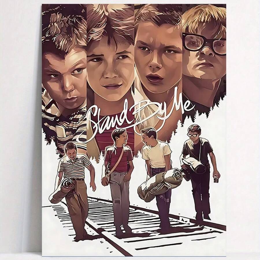 Framed Room Decor Stand By Me Vintage Movie Poster Canvas Art Print, " Square , Waterproof High-Quality Wall Decor For Living Room, Bedroom, Home Office