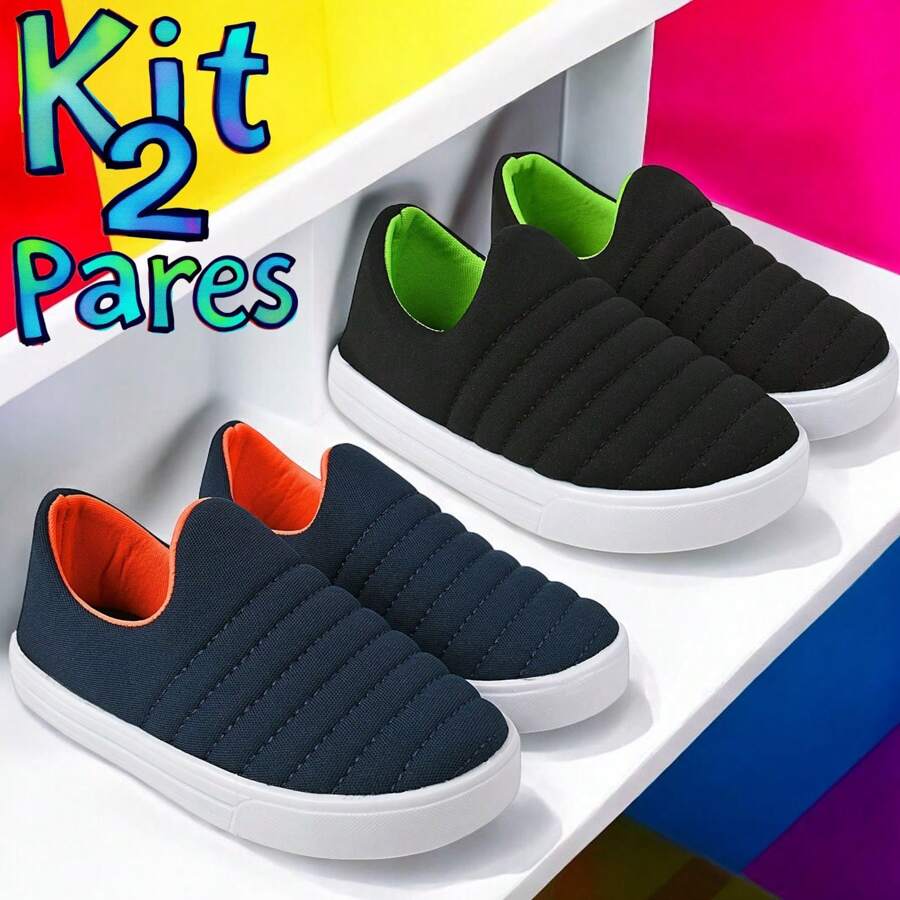 Kit 2 Pares Tenis calce Facil Infantil Menino