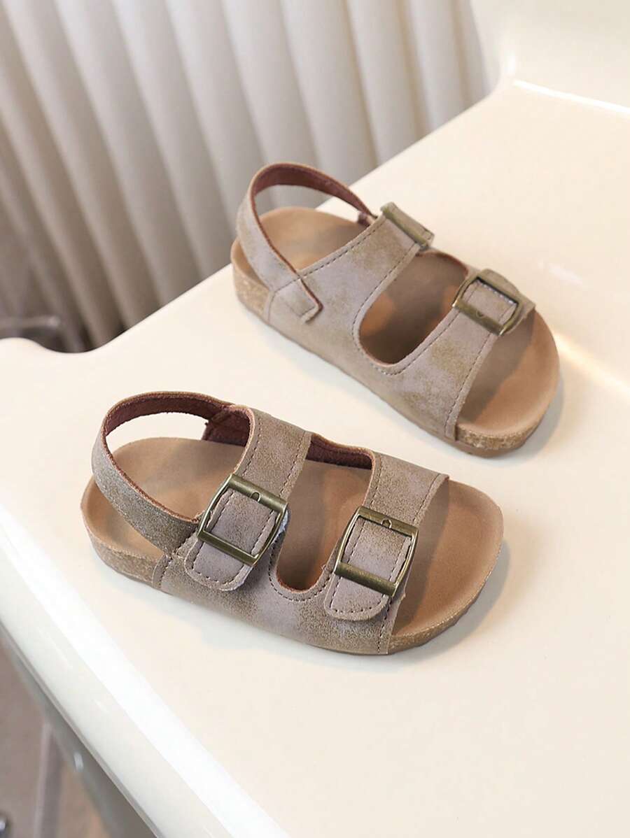 1 Paio di sandali casual alla moda da studente, stile sportivo, unisex, in PU con suola morbida, larga e antiscivolo, leggeri, adatti per l'estate