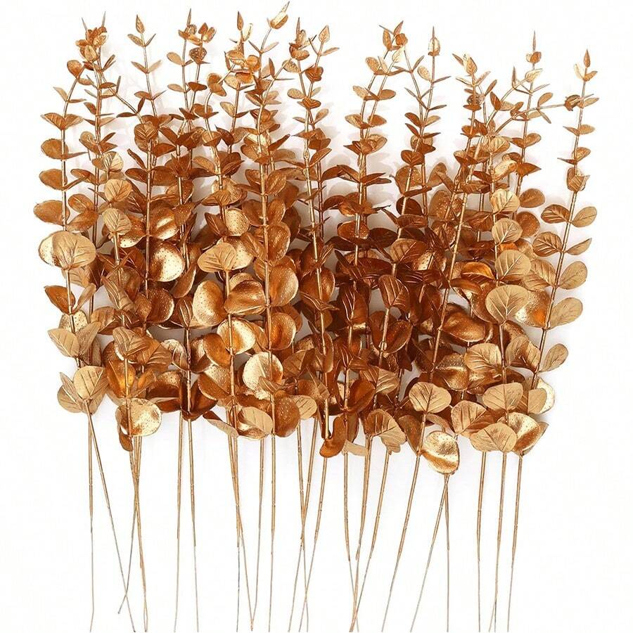 1/5/10/30/70PCS Artificial Plastic Plants Eucalyptus Leaves Birthday Party Decoration Wedding Flower Basket Bride Holding Flowers Home Decoration Dining Room Bedroom Windowsill Vase Decoration New Year Decoration Outdoor Garden Start Of School Season/Mother's Day Gifts