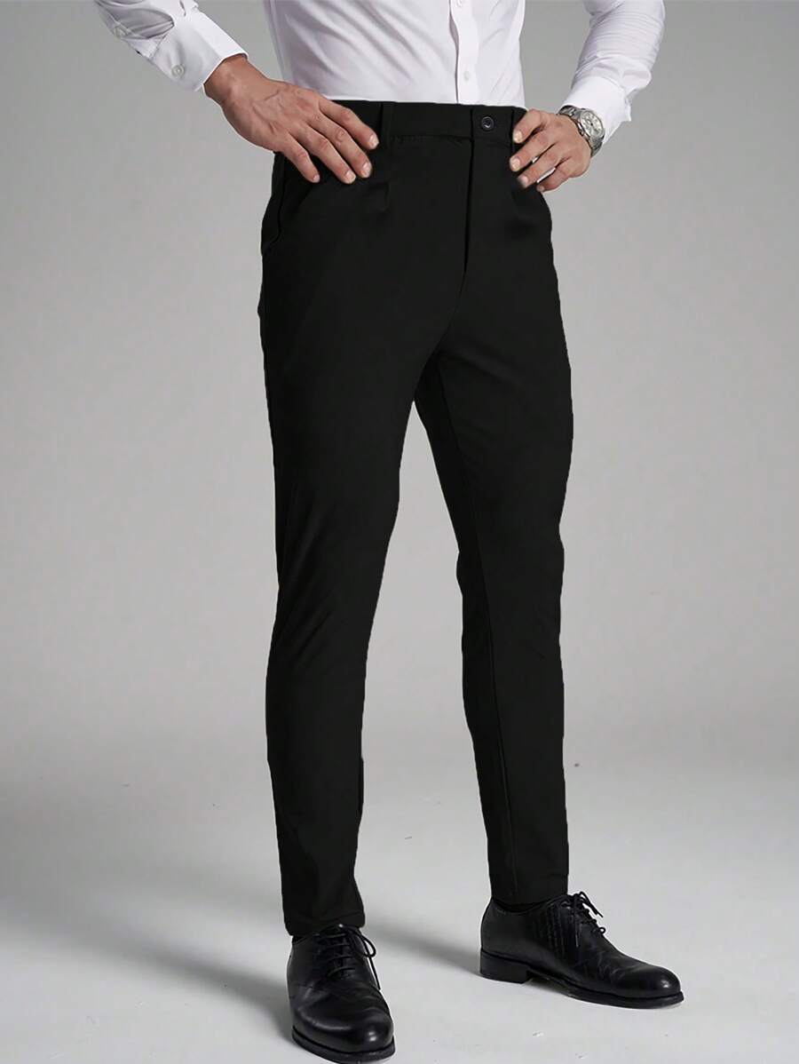 Pantalones rectos elásticos de moda personalizados, versátiles para el transporte diario