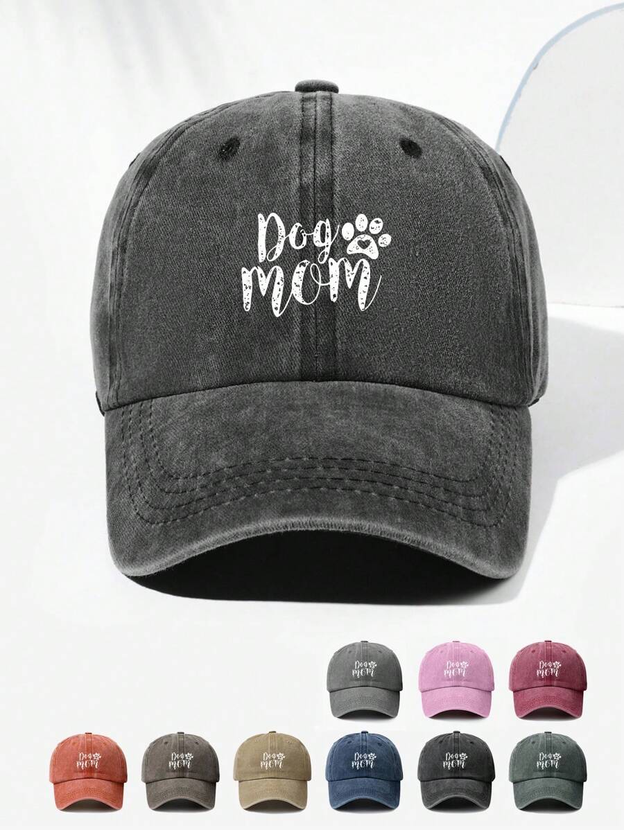 1 Stück unisex Hunde Pfote & Mutter Muster Vintage Baseball Kappe, personalisiertes minimalistisches Design geeignet für Outdoor Sport, Wandern, Lässig Tragen, verstellbare Größe, Mode & vielseitig
