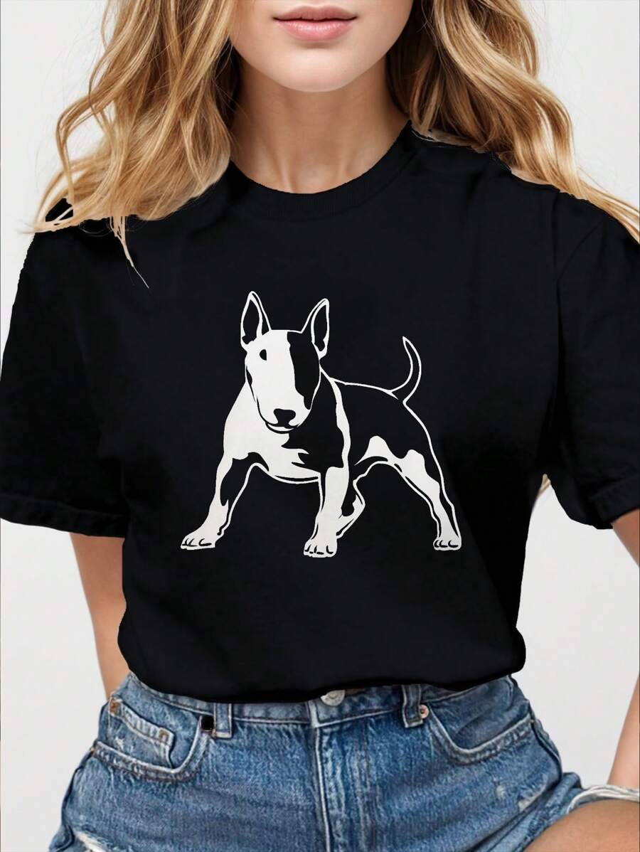 Bull Terrier Silhouette Pure Cotton Women's T-Shirt Comfort Fit