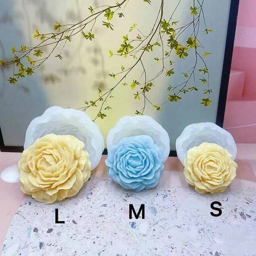 4 pezzi Mollette a forma di fiore di peonia, misure assortite