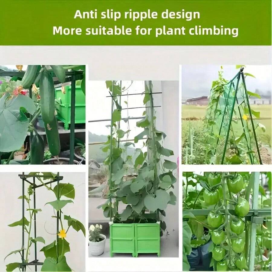 20pcs Green Plant Support Trellises, 10pcs Trellis + 10pcs Accessories, Plastic With Garden Fence System, Connectors And Rods For Tomato, Cucumber, Grape, Enhances Stability Of Yard Planting