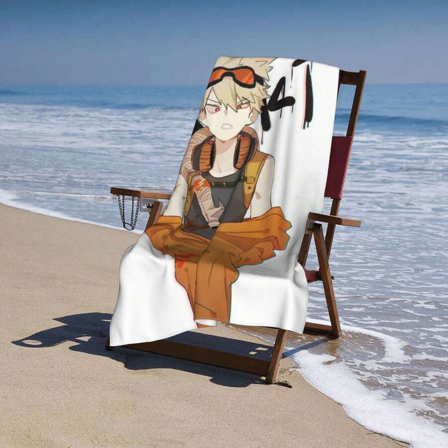 My Boku No Hero Academia Katsuki Bakugou Print Haruku Basic (16) Quick-Dry Beach Towel Luxury Hotel Bath Towel Quick-Dry 75X150cm