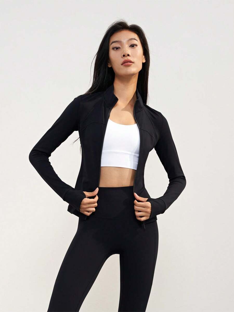 Sculpt Long Sleeve Jacket Super Softness Stretch Zipped Yoga Gym Traveling