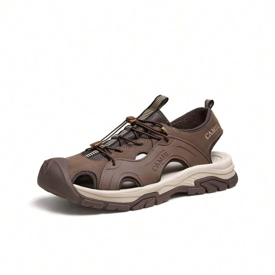 CAMEL CROWN Men's Sandals, New Summer Men's Shoes Mesh Breathable Outdoor Hollow Casual Sandals