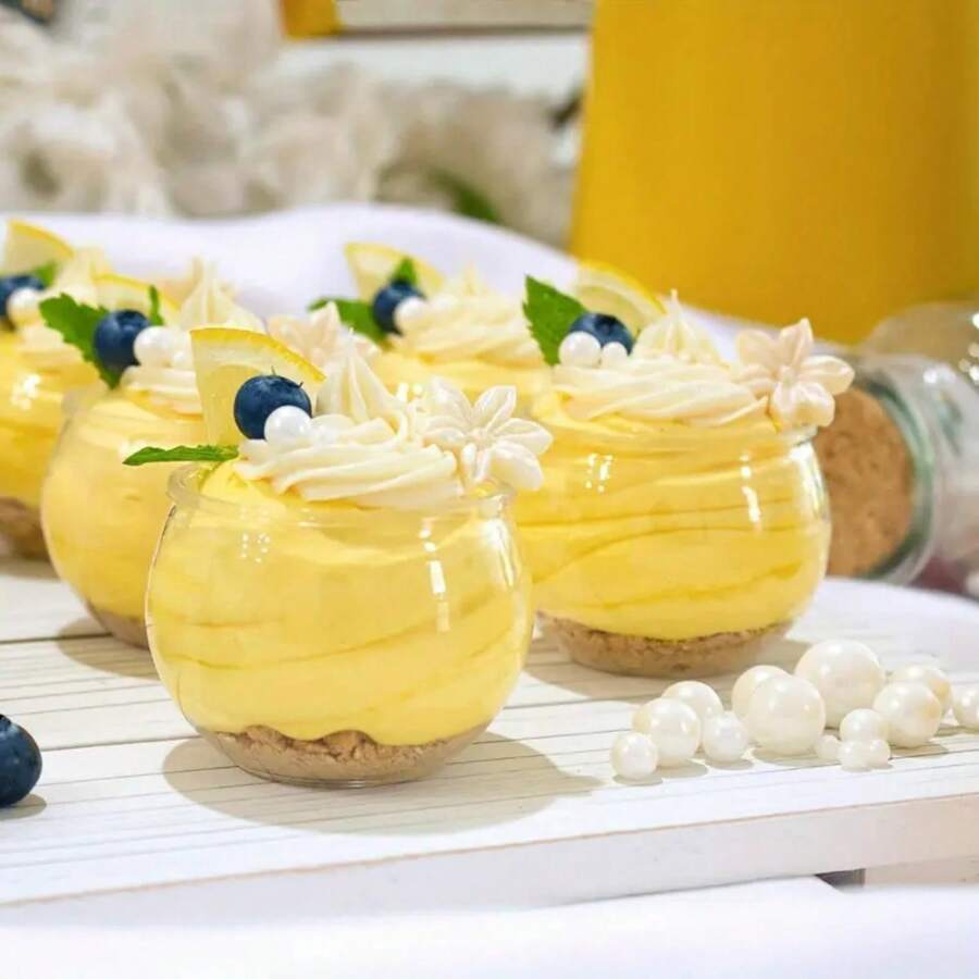 20/10pcs Pack, Mini Sphere Shaped Dessert Cups, Suitable For Ice Cream, Mousse, Appetizers, Parties And Events
