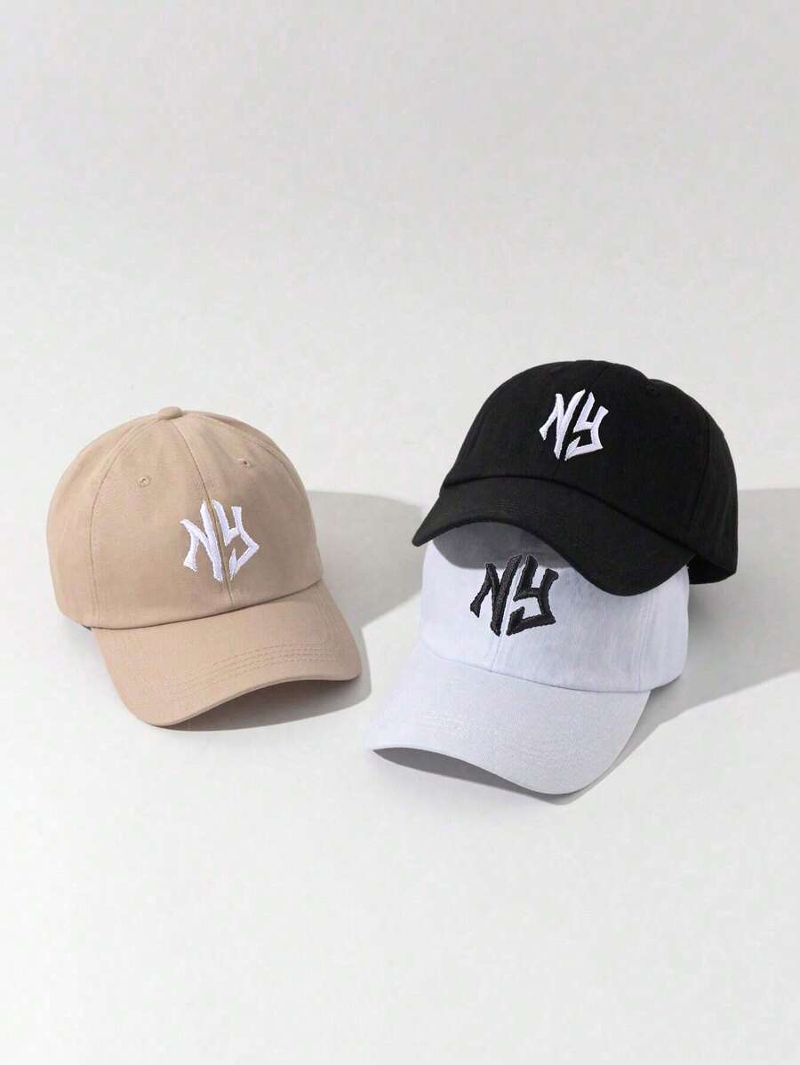 1/3 Embroidery NY Letter Baseball Cap, Adjustable Unisex Design - Breathable & Comfortable, Casual Daily Wear, Simple, Stylish, Versatile, Sun Protection, Breathable, Adjustable, Convenient For Traveling & Gifting