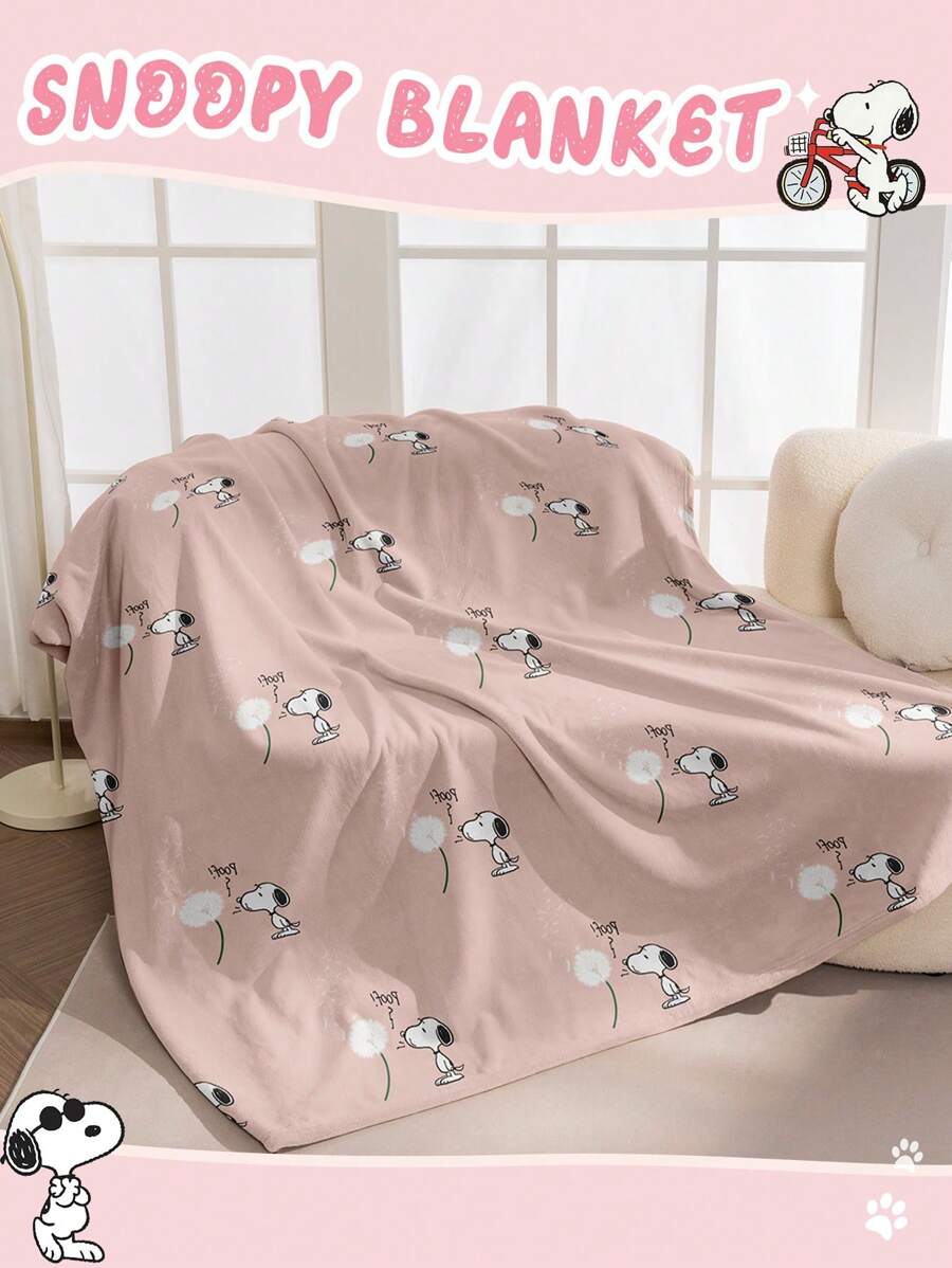 SNOOPY 1 pièce Couverture Snoopy, Literie Snoopy, Couverture Douillette et Chaude, Douce et Facile d'Entretien, Style Mignon, Couverture Snoopy à Bordure Enroulée, Motif de Thème dessin animé, Textile Domestique Snoopy, Couverture Polyvalente pour Canapé, Chambre, Salon, Couverture Mignonne pour Lit, Canapé, Convient pour Toutes les Saisons, Décoration de Chambre Snoopy, Cadeaux de Literie, Lavable en Machine, Rentrée Scolaire