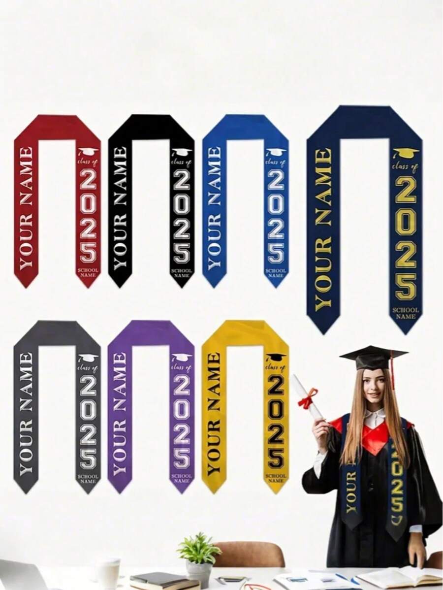 1pc Custom Multi-Color Graduation Shawl, Elegant Graduation Shawl, Elegant Graduation Honor Shawl, Graduation Honor Belt, Very Suitable For Graduation Ceremony,Multi-Functional, Ornamental,Reusable,Exquisite,Stylish,High-Quality,Colorful,Modern,Custom,Personalized,Unique,Ideal Gifts For Him,Ideal Gifts For Her,Boyfriend,Dad,Girlfriend,Mom,Family,Friends,Tea Room,Home,Garden,Office,For Anniversaries,For Valentine's Day,For Mother's Day,For Birthdays,For Father's Day,For Graduation,For Weddings,For Housewarming