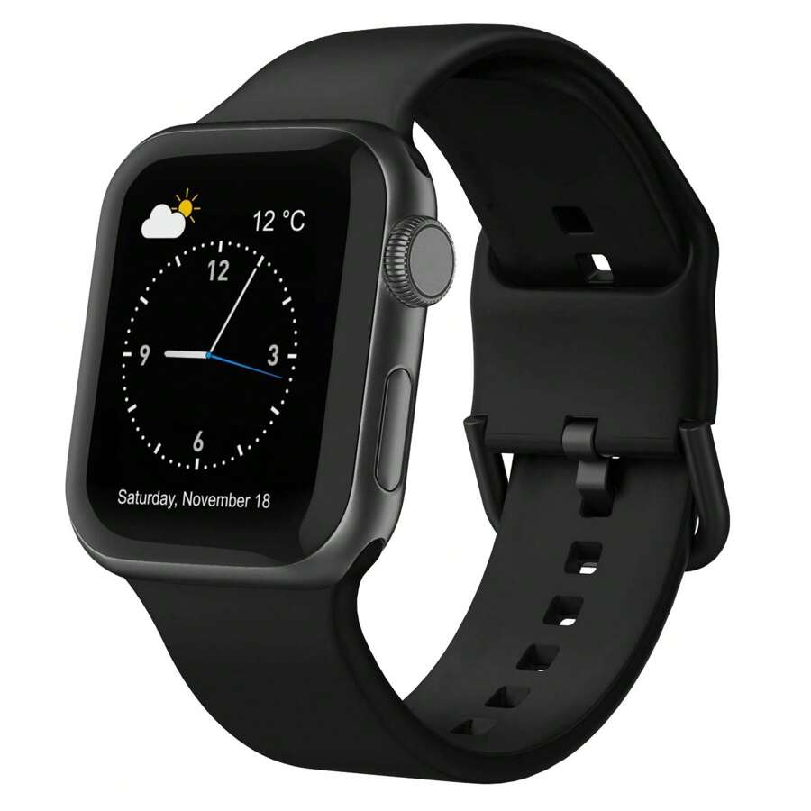 Pulseira esportiva compatível com Apple Watch Pulseiras Apple Watch 38mm 40mm 41mm 42mm 44mm 45mm 49mm Homens Mulheres, Pulseiras de silicone macio compatíveis com Apple Watch Series 9/8/7/6/5/4/3/2/1/SE/Ultra