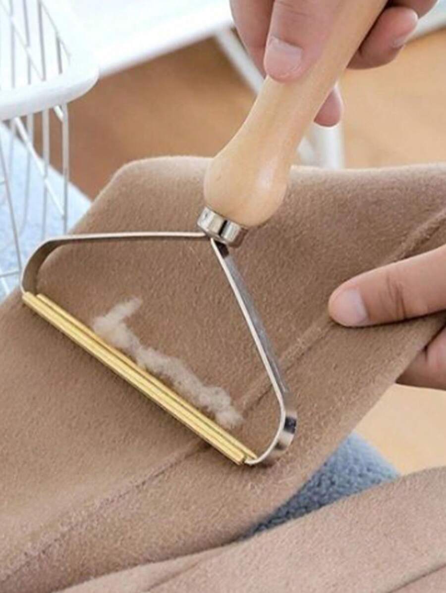 Afeitadora de manija de madera, Descongelador de ropa de lana, Afeitadora manual de acero inoxidable de doble cara