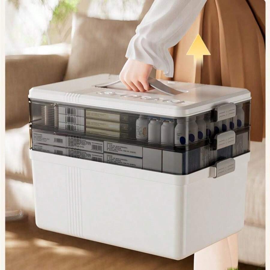 Medicine Box Storage Box, Sealed And Moisture-Proof With Lid, Multi-Layer Medicine Box. The Storage Of Medicine Is Convenient And Fast To Carry, Suitable For Outdoor And Household Use