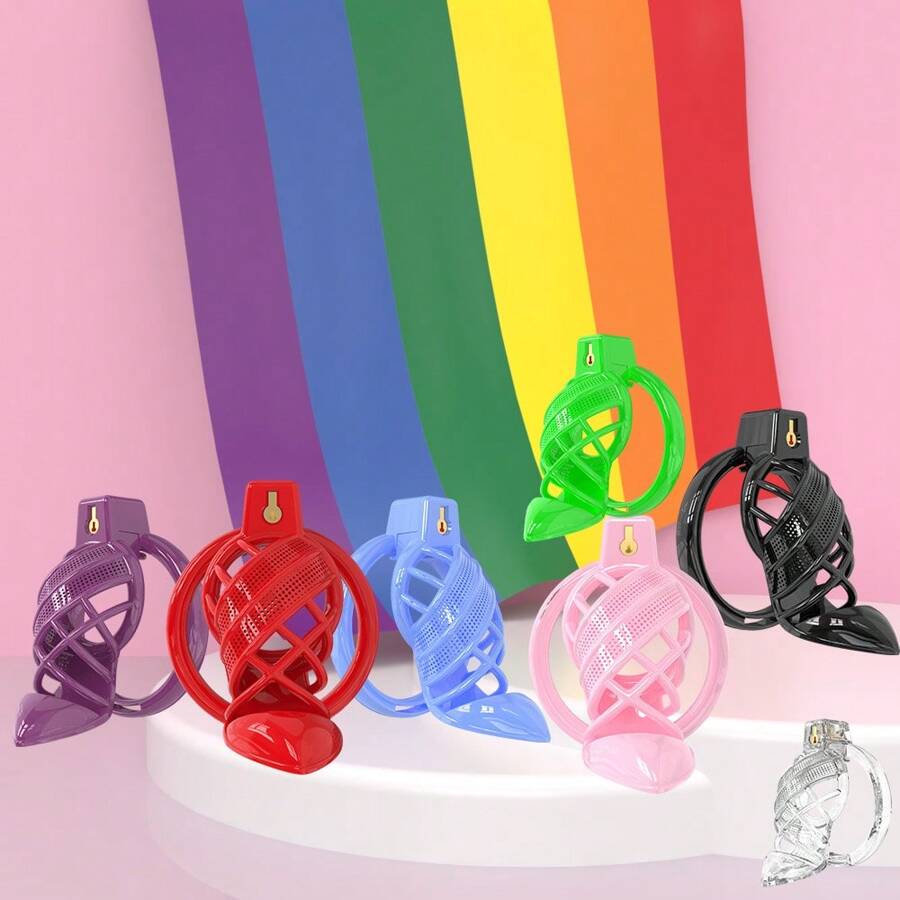 Haifan 3D Printed Chastity Cage With High Heeled Shoe Shape For Men With 6 Sizes Rings & Invisible Lock Lightweight Seamless Resin Material SM Products Adults Sex Toys