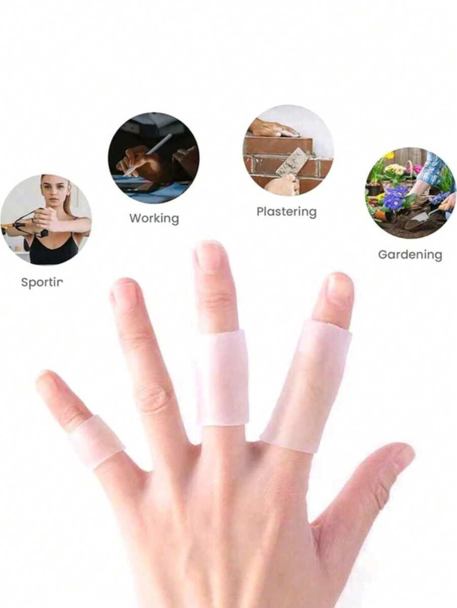2/4 piezas Fundas de gel para dedos, almohadillas protectoras de silicona para dedos para aliviar la fatiga de los dedos, baja alergia, accesorios reutilizables para el cuidado de las manos (Debido a la producción artesanal, el producto puede tener defectos) Accesorios de gimnasia