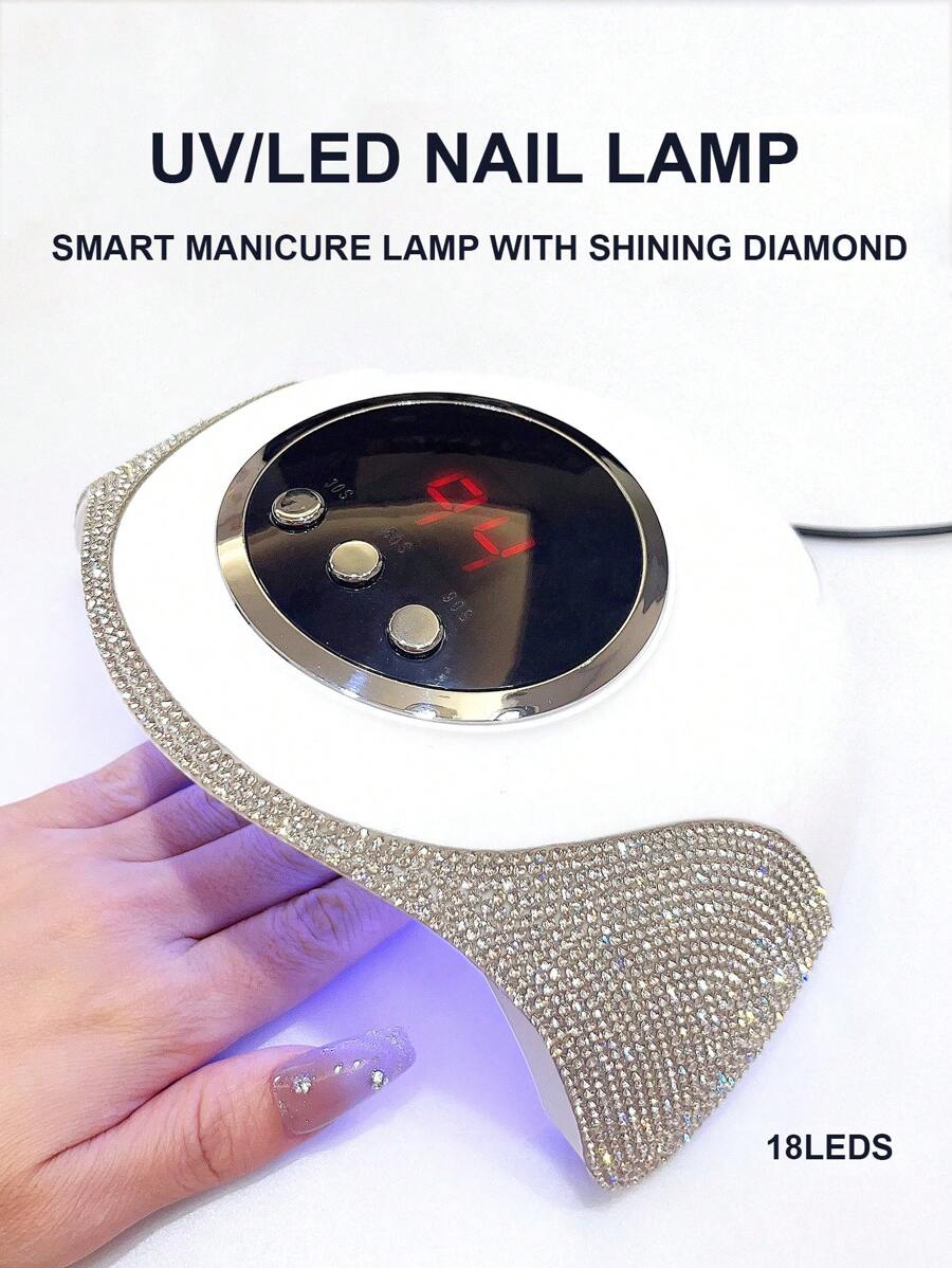 1 pieza Lámpara LED UV de diamante para uñas con conexión USB para mesa, luz de curado profesional de salón para uñas, secador de esmalte de uñas de arte con rhinestone, herramientas y equipos para uñas