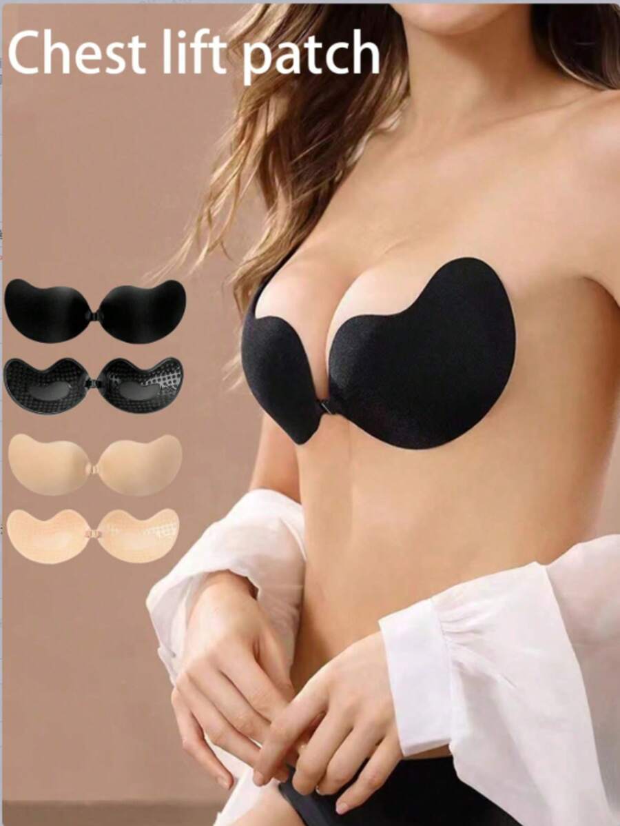 1 Pair Mango Cup Cleavage Enhancing Adhesive Bra, Breathable Lift-Up Backless Invisible Strapless Bra, Sexy Bust Lifting Nipple Cover. Suitable For Daily Wear, Sports, Beach Party, Formal Dress, Dating & Outing