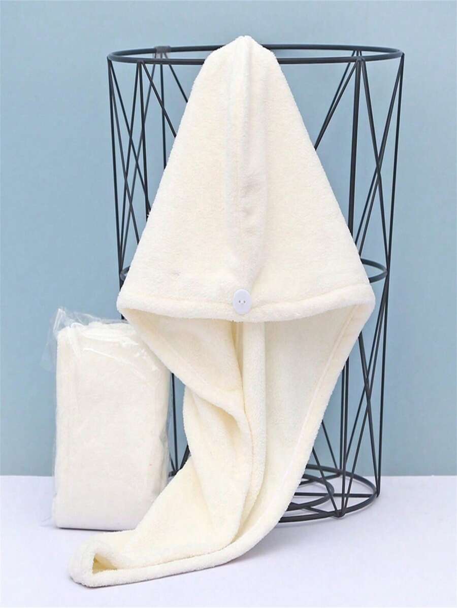 1pc Solid Color High Density Hair Drying Cap, Super Absorbent Thick Microfiber Bathroom Shower Towel Wrap, Great Mother's Day & Girlfriend Gift Home Bathroom Decor Fall Decor Back To School Hair Bonnet