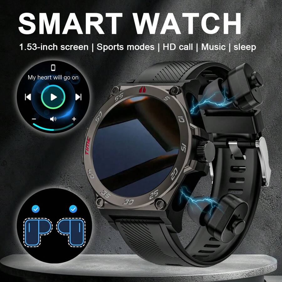 1pc Silicone Strap For 1.5" IPS Touchscreen Compass Multifunctional Smart Watch For Women, With Various Sports Modes, Camera Control, Social App Notification, Earphone Compatible, Suitable For Casual, Sports, And Gift