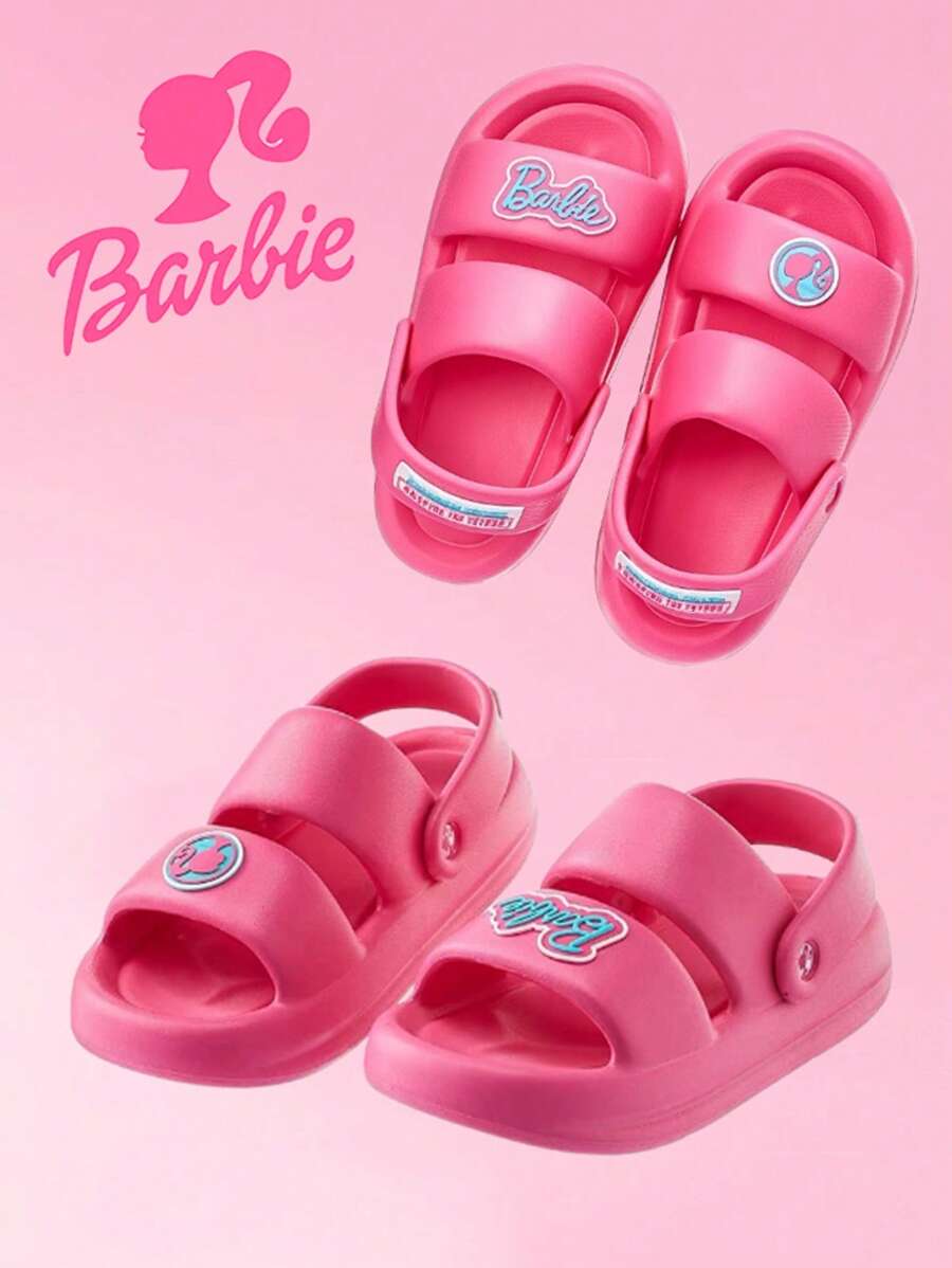 Barbie 1 Pair Women's Bathroom Slippers, EVA Material Fashionable Sandals, Bathroom Non Slip Slippers, Beach Shoes, Home Shoes, Outdoor Walking Shoes, Home Decoration, Suitable Gifts For Girlfriends, Back To School Season Gifts, Birthday Gifts, Sandals For Women, Slides Women Summer Travel, Vacation Home Bathroom Decor Holiday