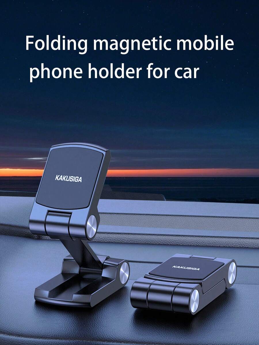 1 Stück neuer faltbarer magnetischer Handyhalter fürs Auto, ABS Teleskop Armaturenbrett Halterung stabil und vibrationssicher, geeignet für Schreibtisch & Autonavigation, kompatibel mit iPhone, Android Handy, Geschenk für Geburtstag, Familie, Freunde, Autozubehör, Autohandyhalter
