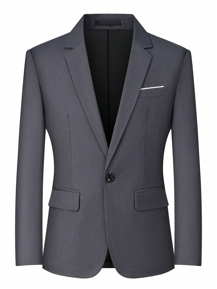 Giacca da abito formale da uomo con risvolto a tacca e singolo bottone, elegante e di alta fascia, adatta per matrimoni, cerimonie ed eventi di festa