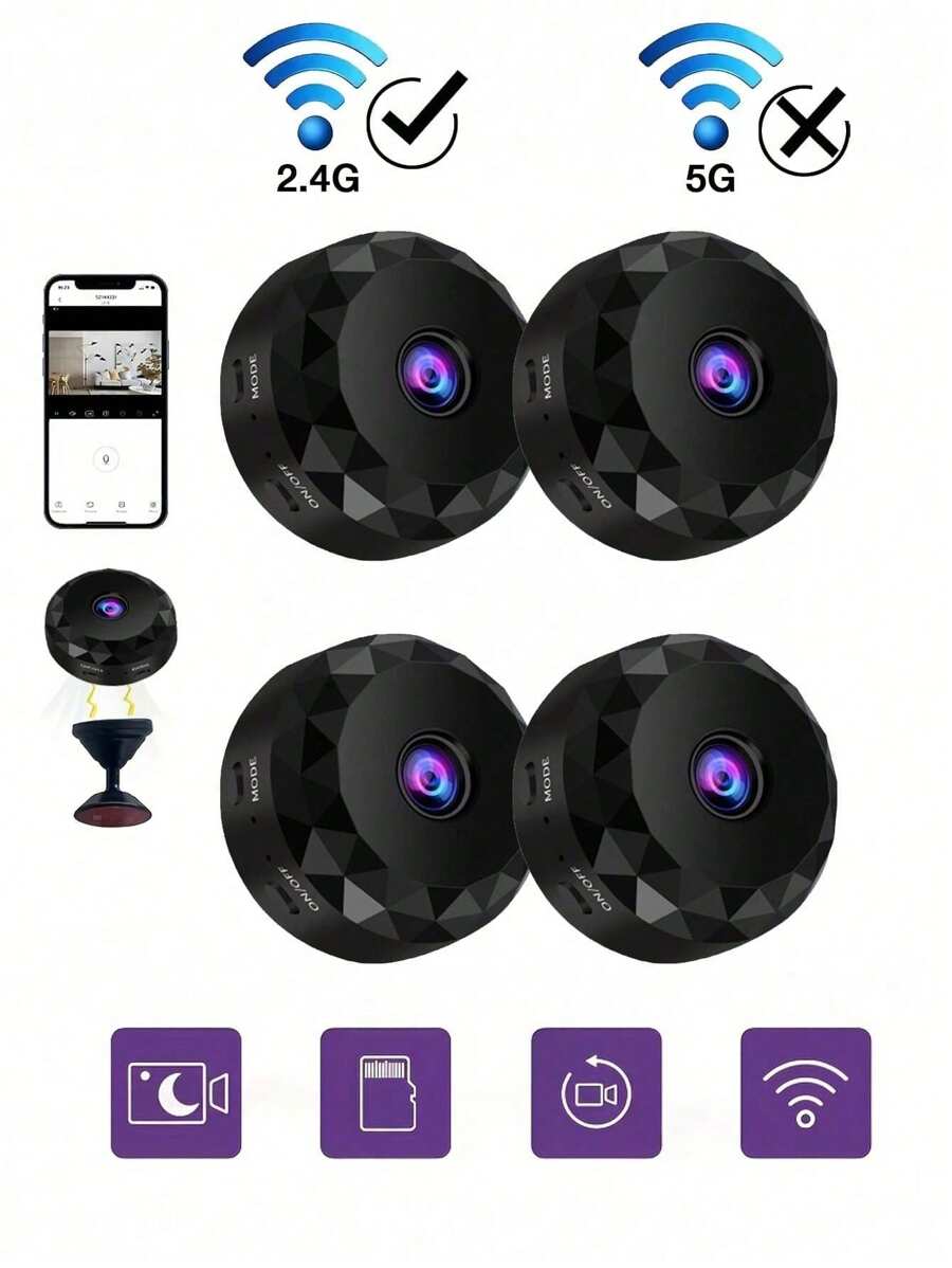 Mini Spionagekamera, 2,4 G Wireless WiFi Versteckte Kamera 720P Full HD, Versteckte Kameras mit Bewegungserkennung, Sicherheitskamera für Nanny für Zuhause/Büro