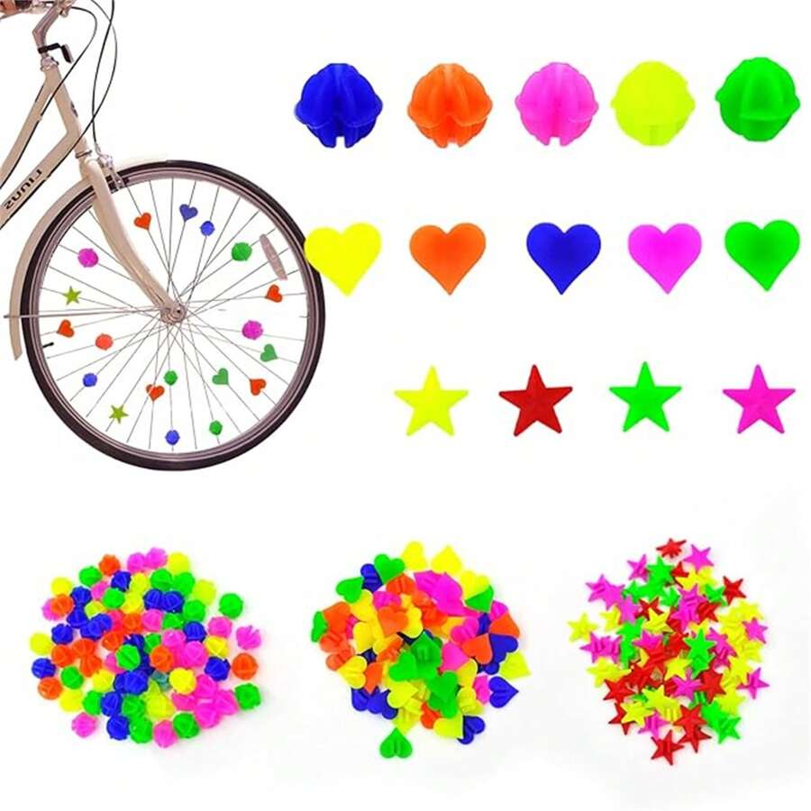 36pcs/Set Bike Wheel Spokes Beads, Colorful Plastic Clip Beads Bicycle Bike Spoke Decorations,Bike Spokes Accessoriess Wheel Decorations Covers, Random Color Color