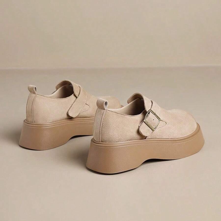 Scarpe basse versatili e alte con suola morbida e fibbia in metallo