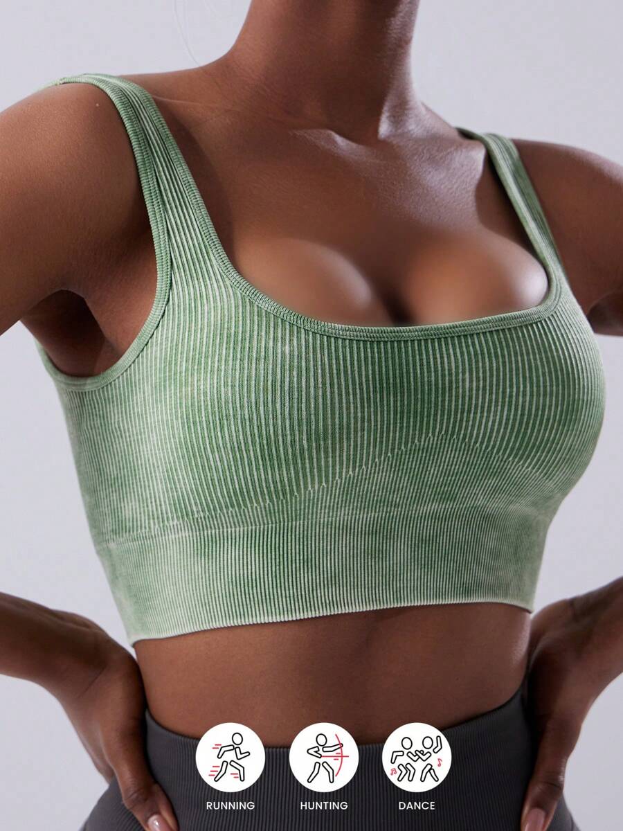 1 pièce Soutien-gorge de sport sans couture pour femmes, vêtements de sport de yoga, débardeur de fitness pour la course