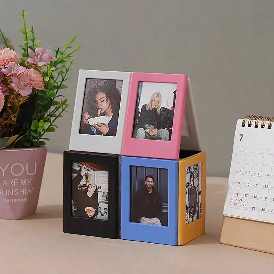 6 Piece Colorful Magnetic Photo Frame Set, 3" Fridge Magnet Album Frames For Family Memory Photo Displays, Decorative Photo Card Displays For Family Rooms, Living Rooms And Offices, Christmas, Valentine's Day And New Year's Gifts