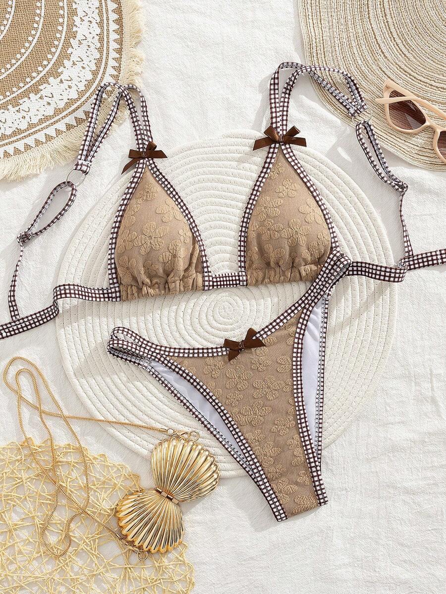 Printed Bikini Swimsuit, Special Fabric Design For Beach, Vacation And Leisure, Fashion For Young Girls