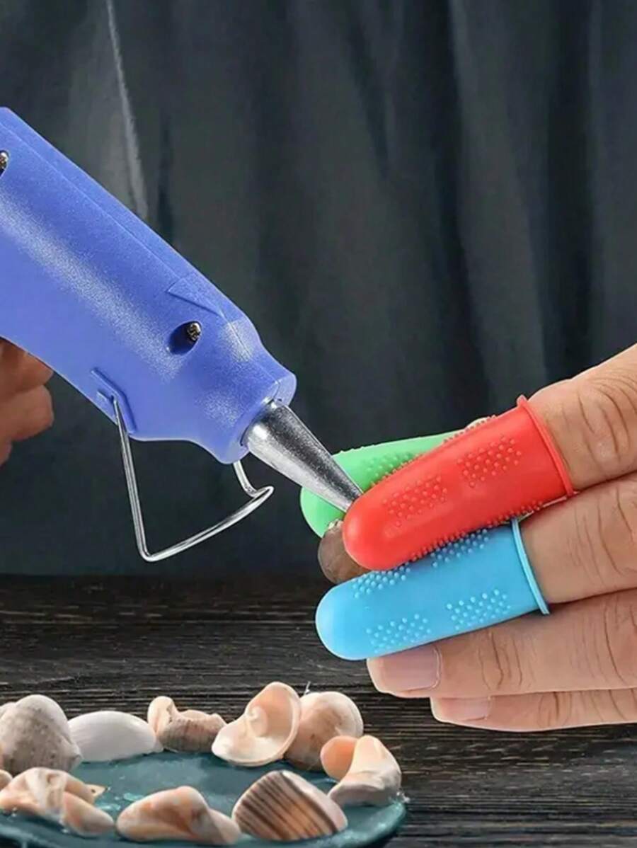 Set di 3 proteggi dita in silicone - resistenti al calore, antiscivolo, riutilizzabili per lavorazioni con pistola a colla a caldo, progetti fai-da-te