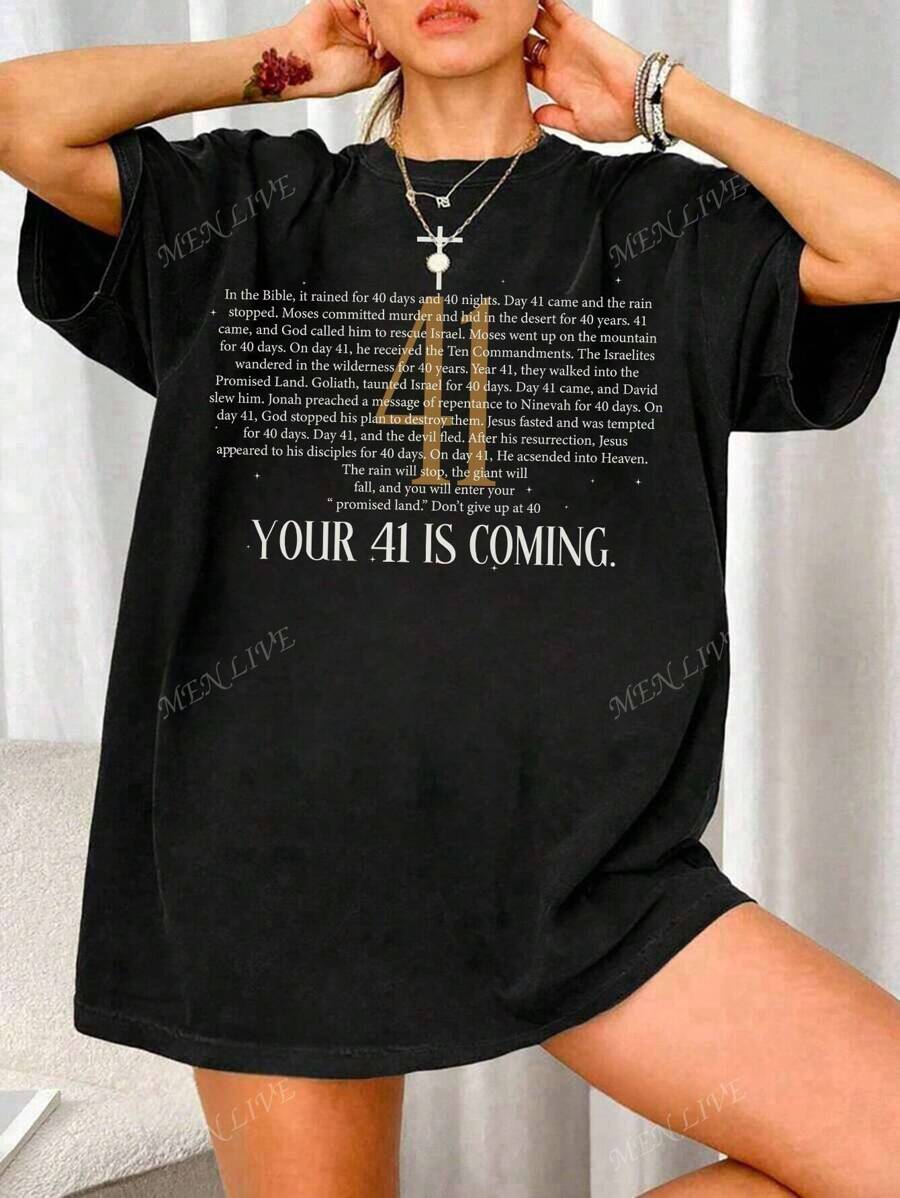 Summer Printed T-Shirt, Oversized T-Shirt, Religious T-Shirt, Bible Verse T-Shirt, Love Jesus T-Shirt, Faith T-Shirt, Christian T-Shirt, Cross T-Shirt, Lightweight Breathable Casual Versatile Item For Summer