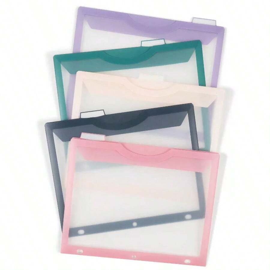 Divisores con pestañas DSBS (paquete de 5), de un solo bolsillo, transparentes, perfectos para proyectos, asignaturas, documentos y talla grande.