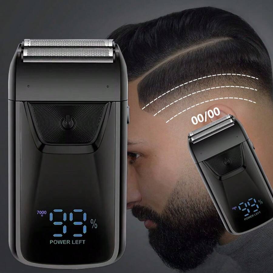 Hair Shaver Double Blades Shaver Electric Shaver Razor For Men Close Bald Head Barber Shaver Trimmer Cordless,Professional Rechargeable Shaver/Shaper,Ultra-Close Shave